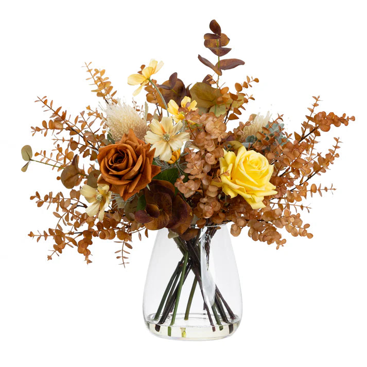 Rose & Daisy Arrangement (Mixed-Orange) 50cm Artificial