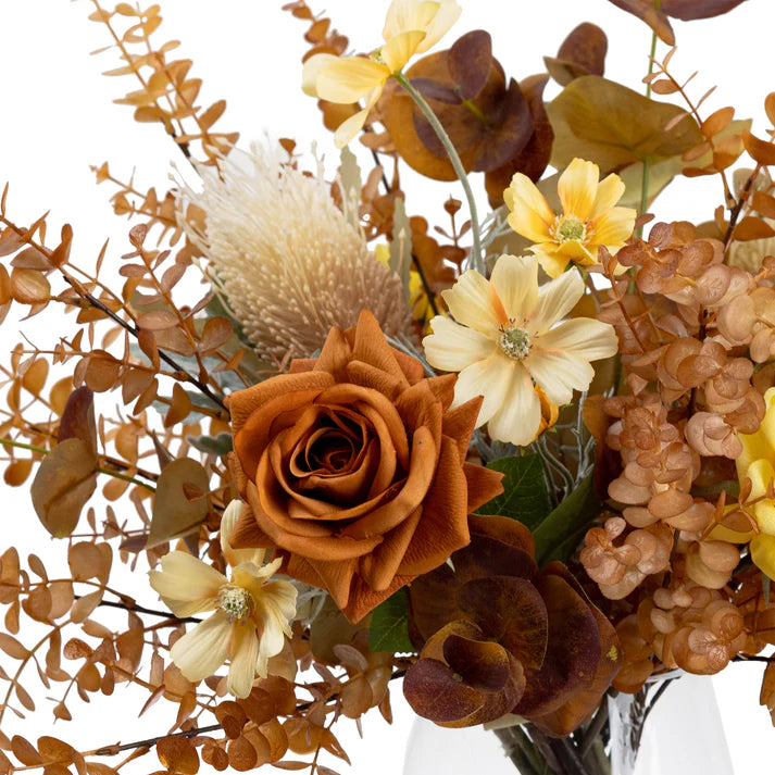 Rose & Daisy Arrangement (Mixed-Orange) 50cm Artificial