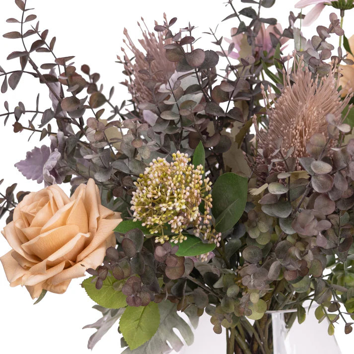 Rose & Daisy Arrangement (Mixed-Purple) 50cm Artificial
