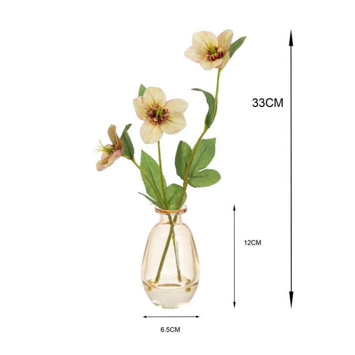 Helleborus Spray in Bud Vase 33cm Artificial