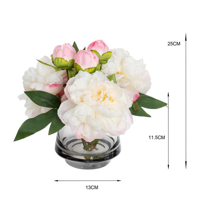 Peony Arrangement in Vase (Mixed-Mauve) 25cm Artificial