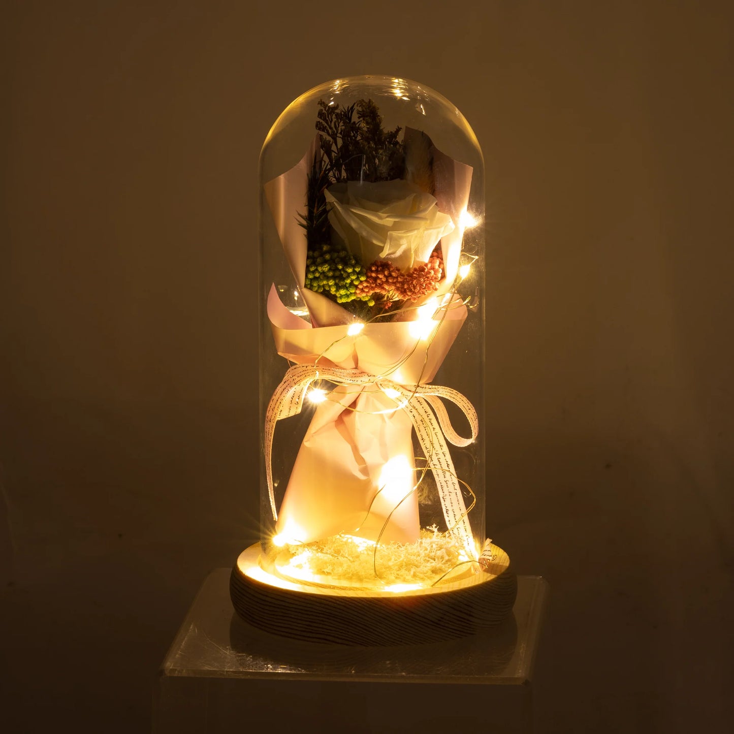 Floral in Glass Dome