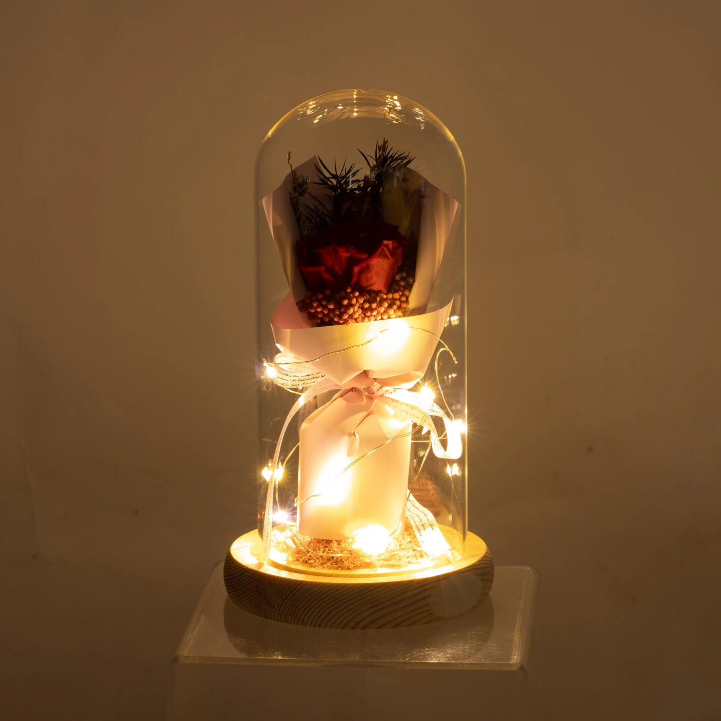 Floral in Glass Dome