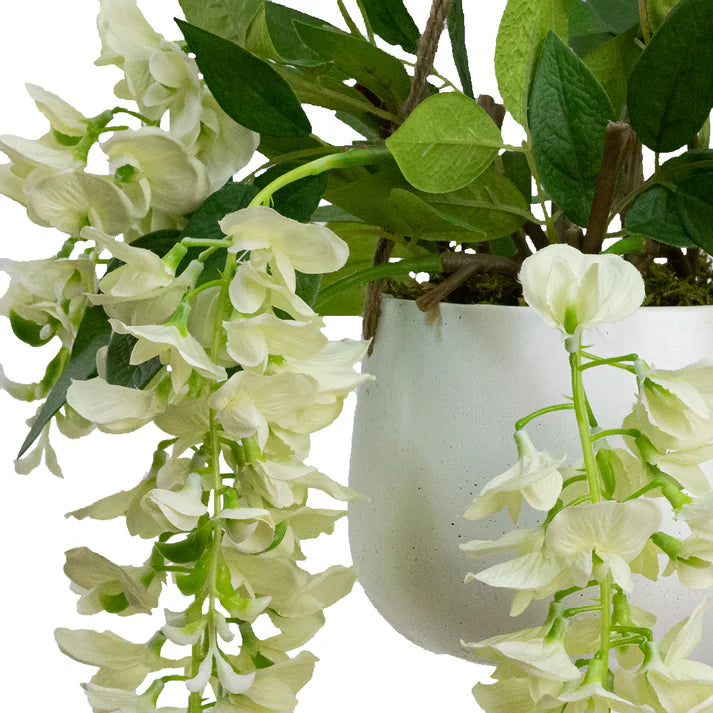 Wisteria in Hanging Planter 75cm Artificial Flower Arrangements and Artificial Plants