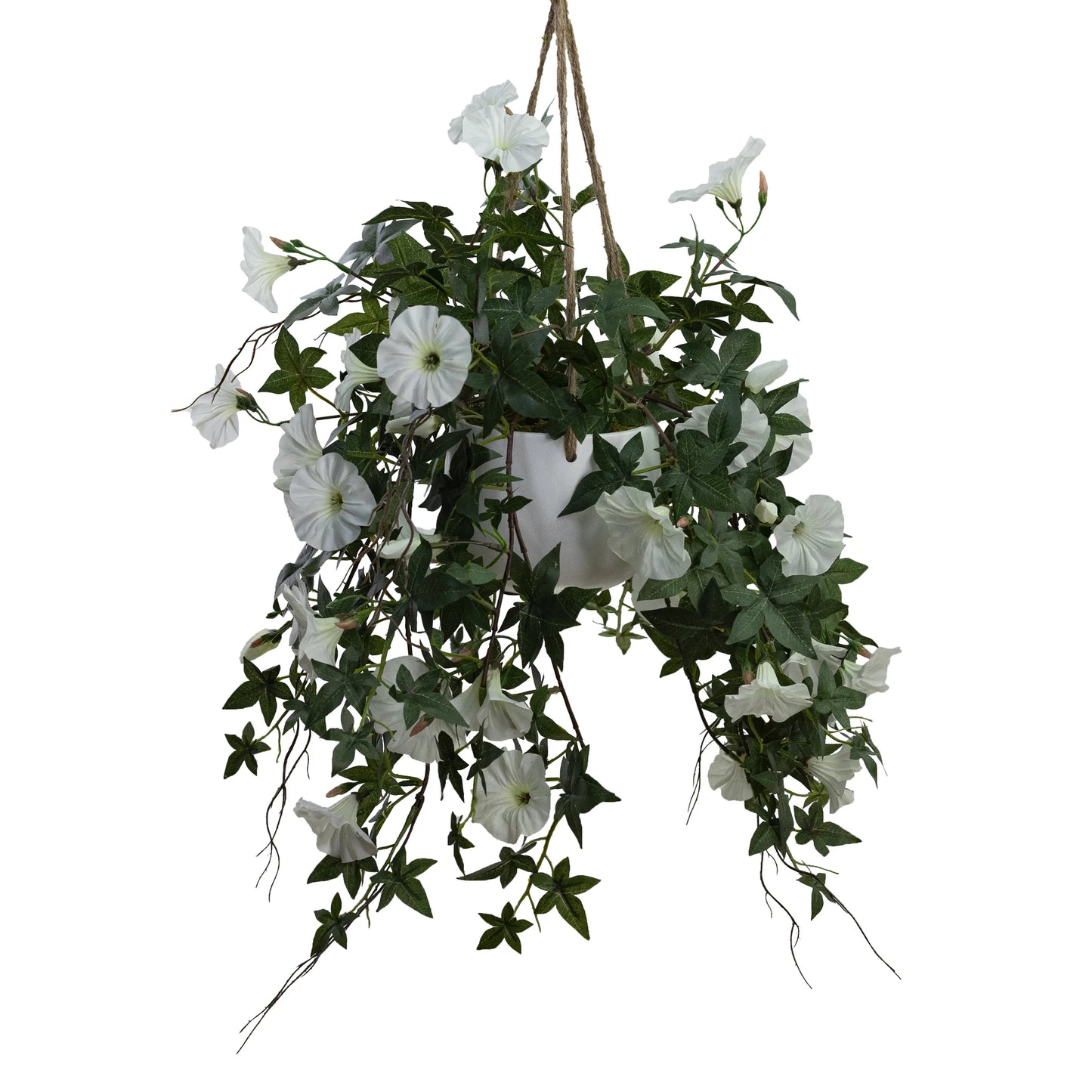 Morning Glory in Hanging Planter 75cm Artificial Flower Arrangements and Artificial Plants