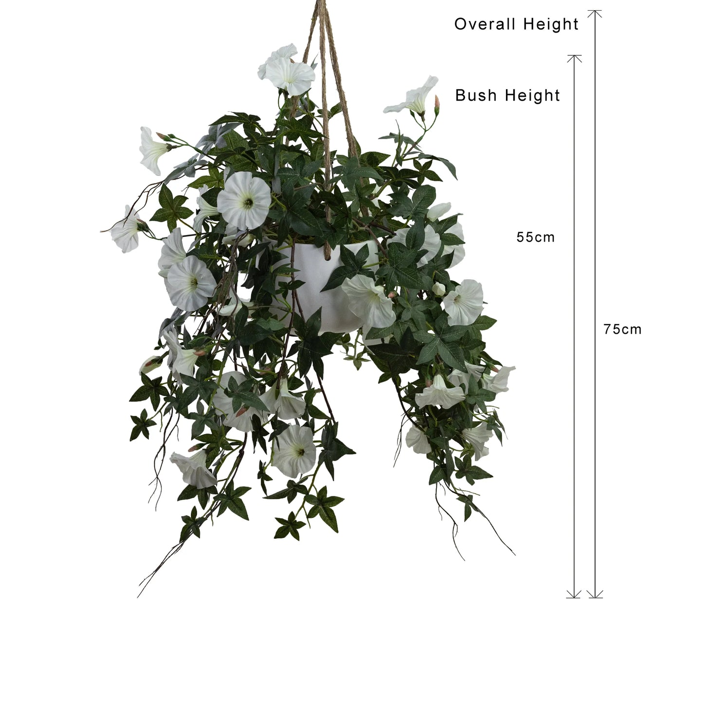 Morning Glory in Hanging Planter 75cm Artificial Flower Arrangements and Artificial Plants