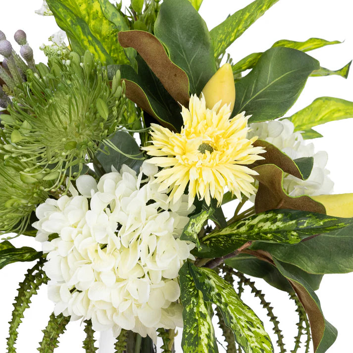 Hydrengea & Leucospermum Arrangement in Vase (Mixed) 81cm Artificial