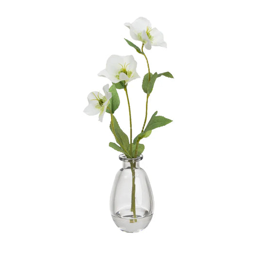 Helleborus Spray in Bud Vase 33cm Artificial
