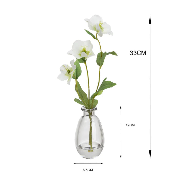 Helleborus Spray in Bud Vase 33cm Artificial