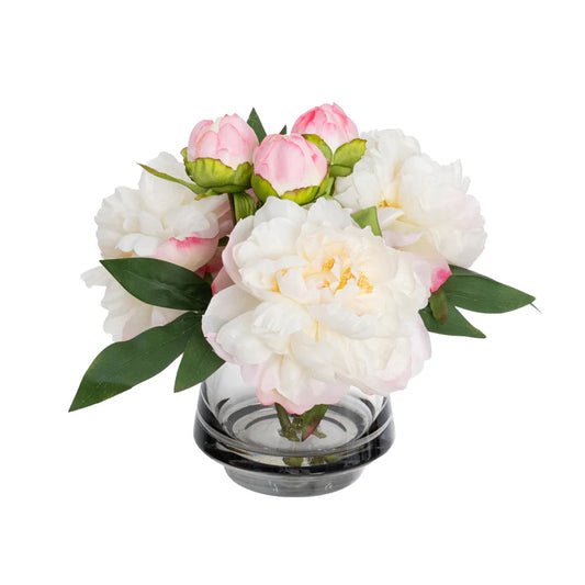 Peony Arrangement in Vase (Mixed-Mauve) 25cm Artificial