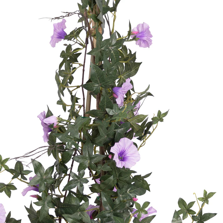 Climbing Morning Glory (Lavendar) in Grey Pot 73cm Artificial