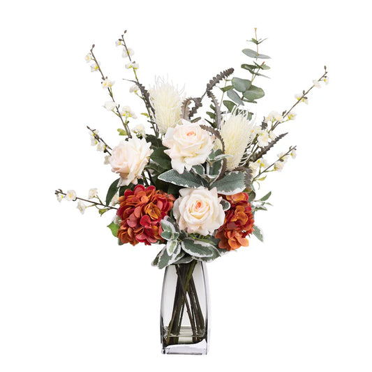 Hydrangea Banksia Arrangement - Artificial Flower Arrangement and Artificial Plants