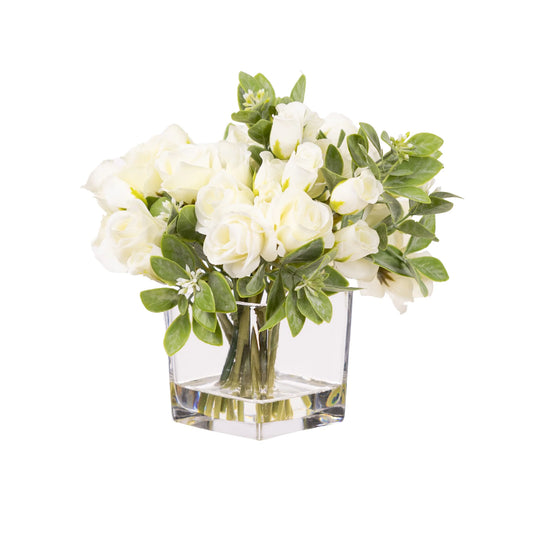 Mini Rose Arrangement in Glass
