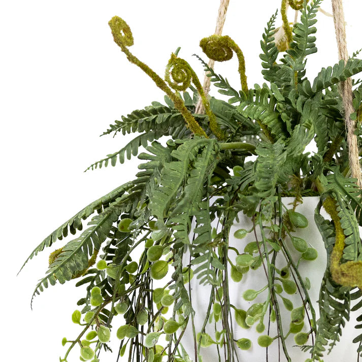 Boxwood Bush in Hanging Planter Artificial Plants